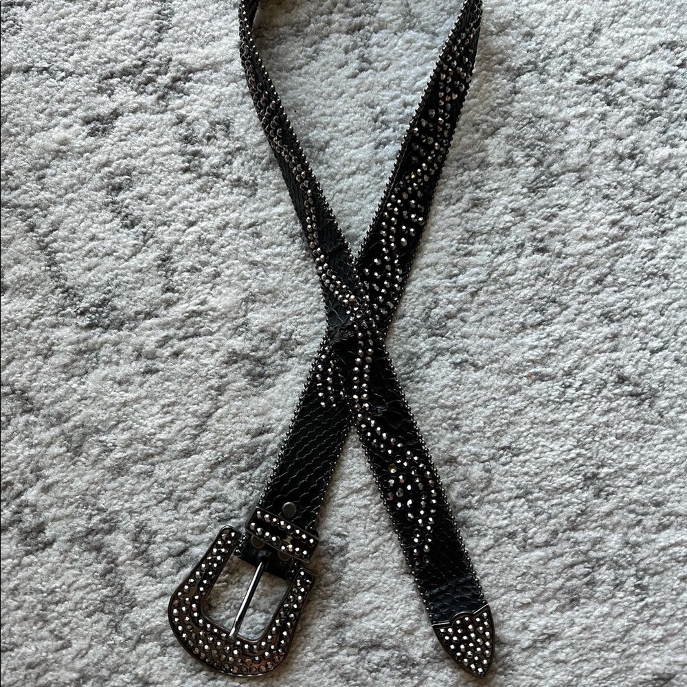 Black rhinestone western belt size medium